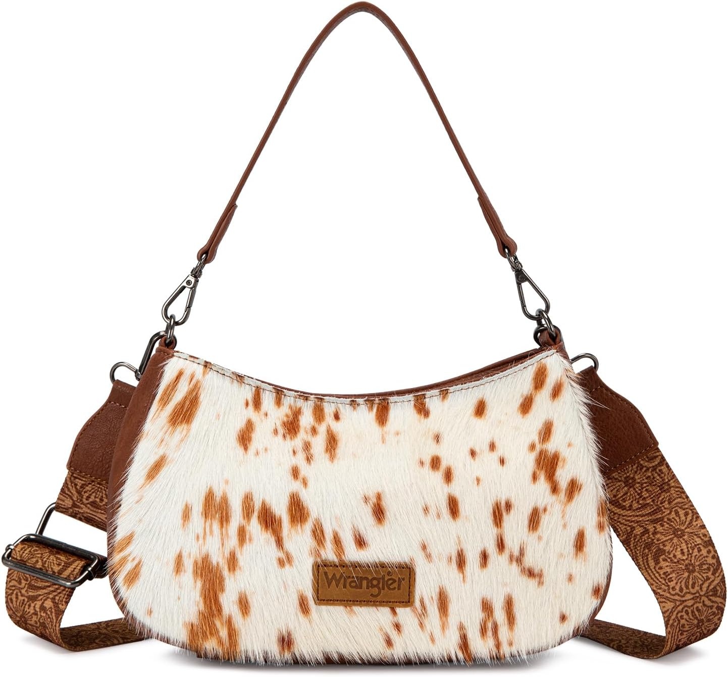 image:imageWrangler Western Shoulder Bag for Women Small Purse Aztec Hobo Bag HandBag with Detachable StrapBrowncowhide