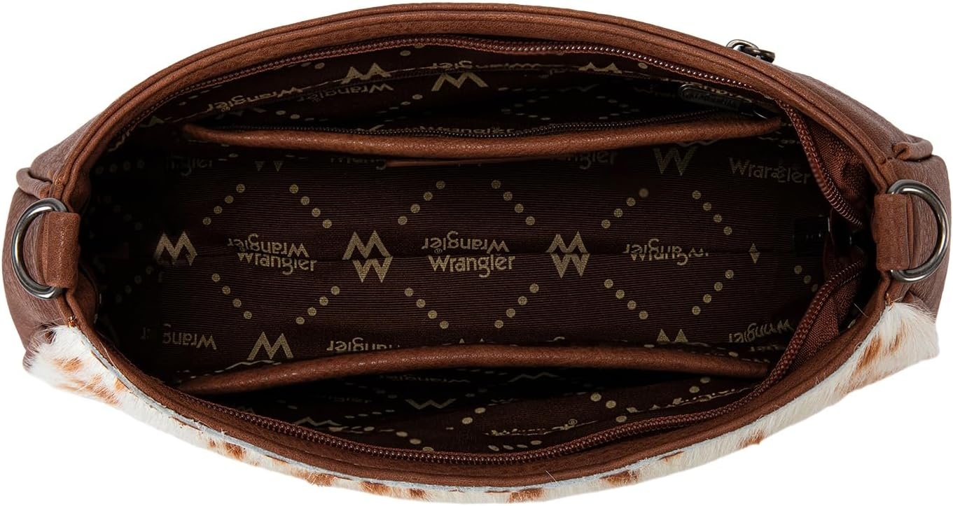 image:imageWrangler Western Shoulder Bag for Women Small Purse Aztec Hobo Bag HandBag with Detachable StrapBrowncowhide