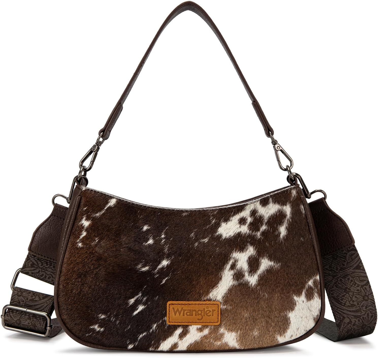 image:imageWrangler Western Shoulder Bag for Women Small Purse Aztec Hobo Bag HandBag with Detachable StrapCoffeecowhide