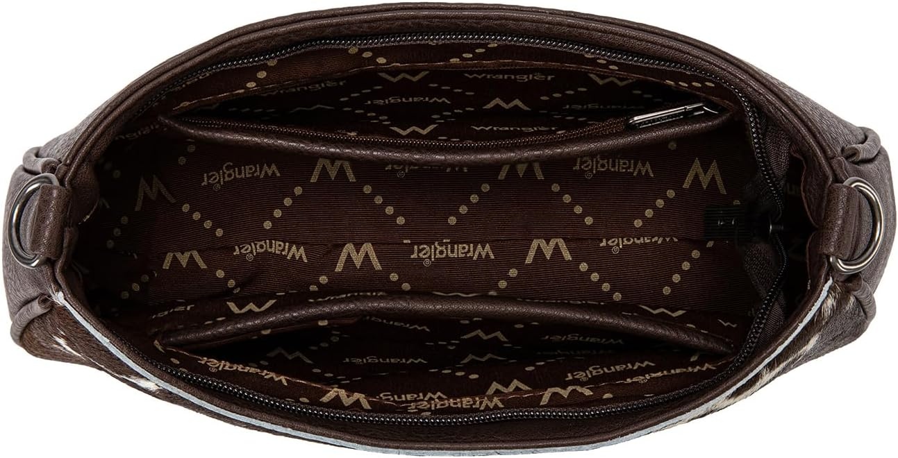 image:imageWrangler Western Shoulder Bag for Women Small Purse Aztec Hobo Bag HandBag with Detachable StrapCoffeecowhide