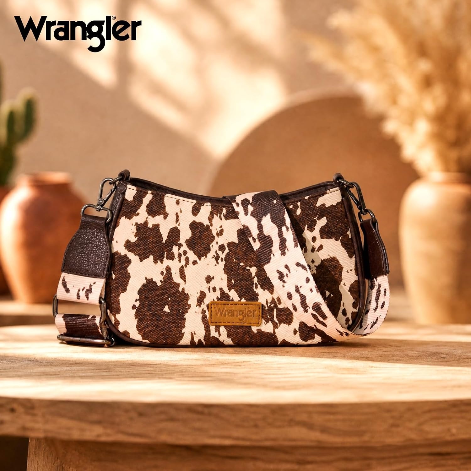 image:imageWrangler Western Shoulder Bag for Women Small Purse Aztec Hobo Bag HandBag with Detachable StrapCow Coffee