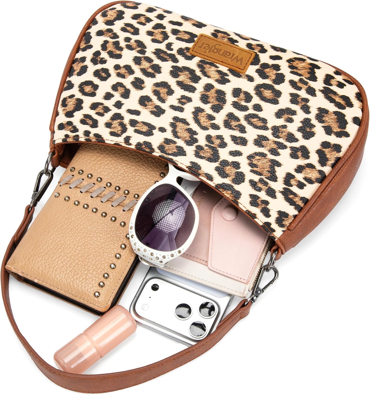 image:imageWrangler Western Shoulder Bag for Women Small Purse Aztec Hobo Bag HandBag with Detachable StrapLeopardbrownnew