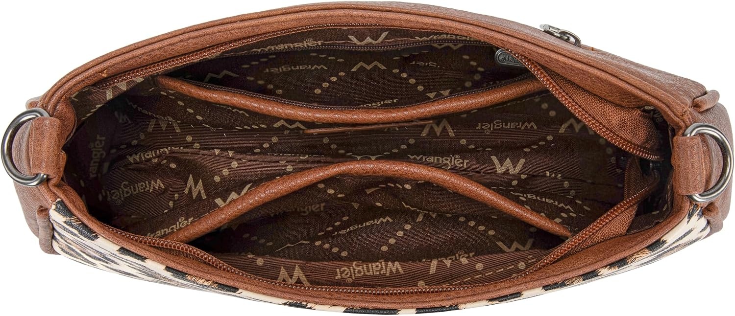 image:imageWrangler Western Shoulder Bag for Women Small Purse Aztec Hobo Bag HandBag with Detachable StrapLeopardbrownnew