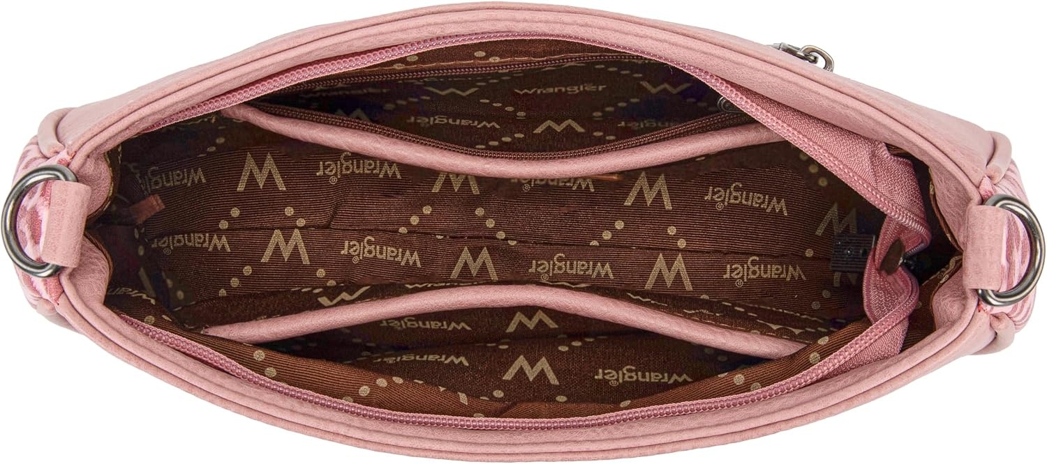 image:imageWrangler Western Shoulder Bag for Women Small Purse Aztec Hobo Bag HandBag with Detachable StrapPink