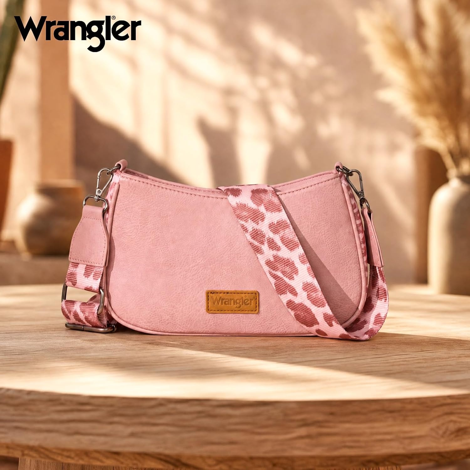 image:imageWrangler Western Shoulder Bag for Women Small Purse Aztec Hobo Bag HandBag with Detachable StrapPink