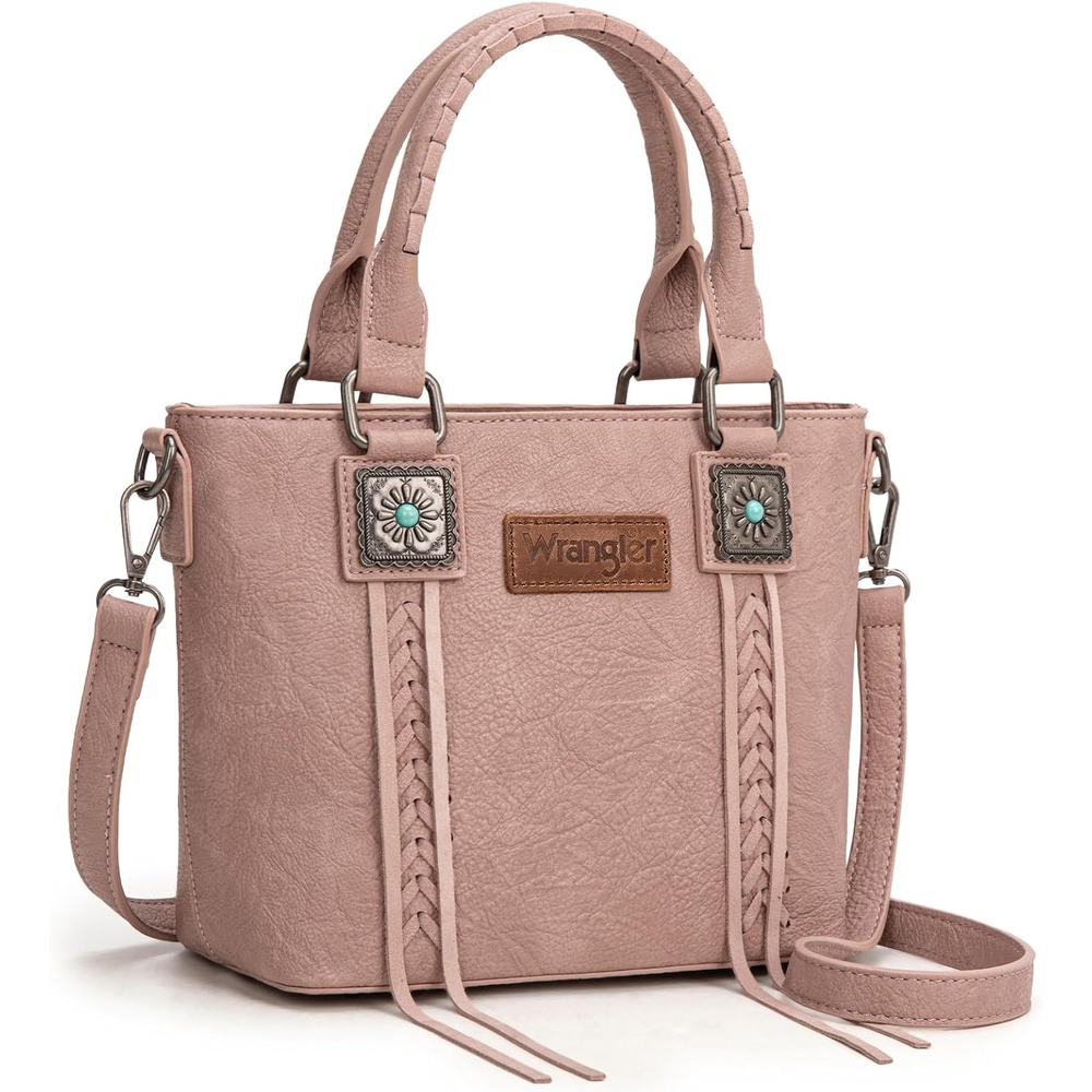 image:imageWrangler Tote Bag for Women Crossbody Purse Fringe Western Purse Vintage Top Handle HandbagsRetro Pink