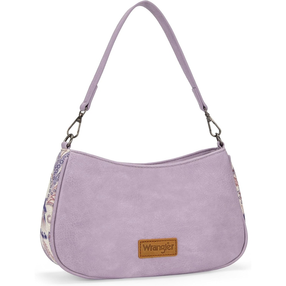 image:imageWrangler Western Shoulder Bag for Women Small Purse Aztec Hobo Bag HandBag with Detachable StrapPurple