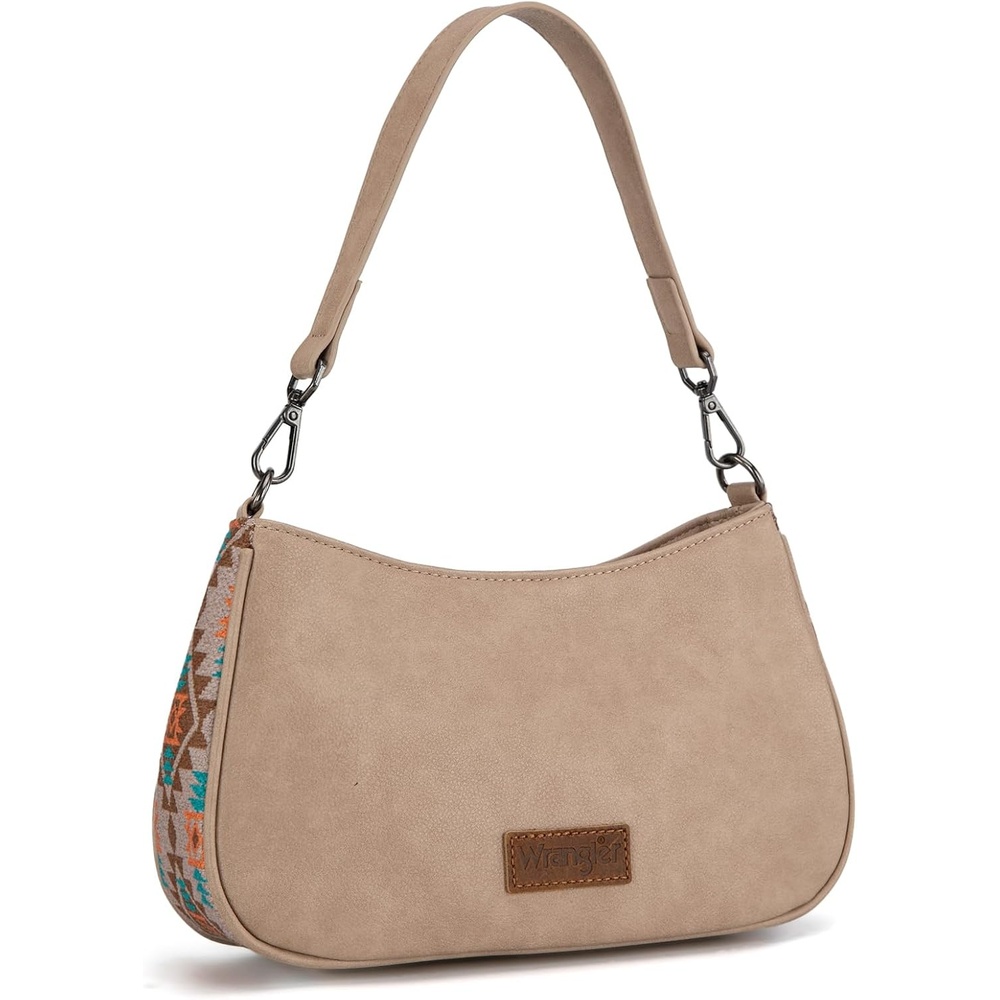 image:imageWrangler Western Shoulder Bag for Women Small Purse Aztec Hobo Bag HandBag with Detachable StrapTan