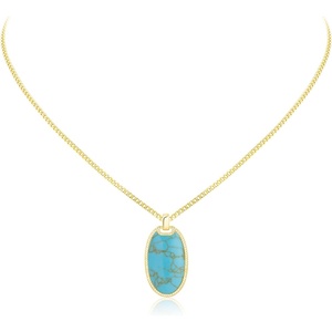 Montana West Wrangler Couture Turquoise Jewelry for Women, Western Jewelry Pendant Necklace, Cowgirl Vintage Western Necklace(Oval Gold Green)