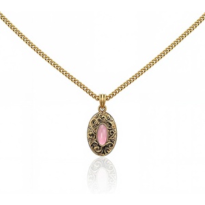 Montana West Wrangler Couture Turquoise Jewelry for Women, Western Jewelry Pendant Necklace, Cowgirl Vintage Western Necklace(Round Gold Pink)