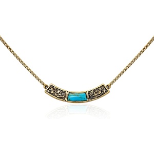 Montana West Wrangler Couture Turquoise Jewelry for Women, Western Jewelry Pendant Necklace, Cowgirl Vintage Western Necklace(Squre Gold Green)