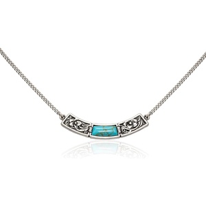Montana West Wrangler Couture Turquoise Jewelry for Women, Western Jewelry Pendant Necklace, Cowgirl Vintage Western Necklace(Squre Silver Green)