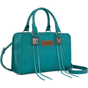 Wrangler Tote Bag for Women Crossbody Purse Fringe Western Purse Vintage Top Handle Handbags(Turquoise)