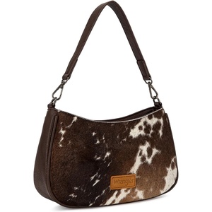 Wrangler Western Shoulder Bag for Women Small Purse Aztec Hobo Bag HandBag with Detachable Strap(Coffee-cowhide)