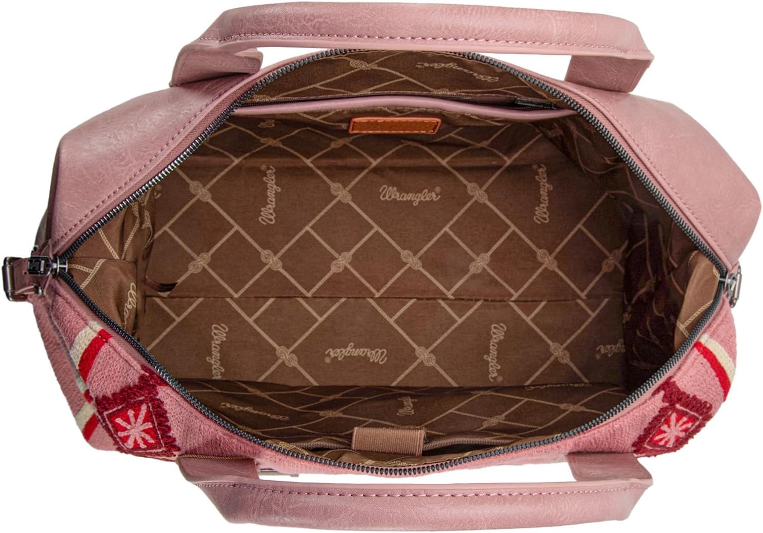 image:imageWrangler Duffel Bag for Women Large Travel Weekender Bag Designer Tapestry Carry On Bags KhakiTapestryHot Pink