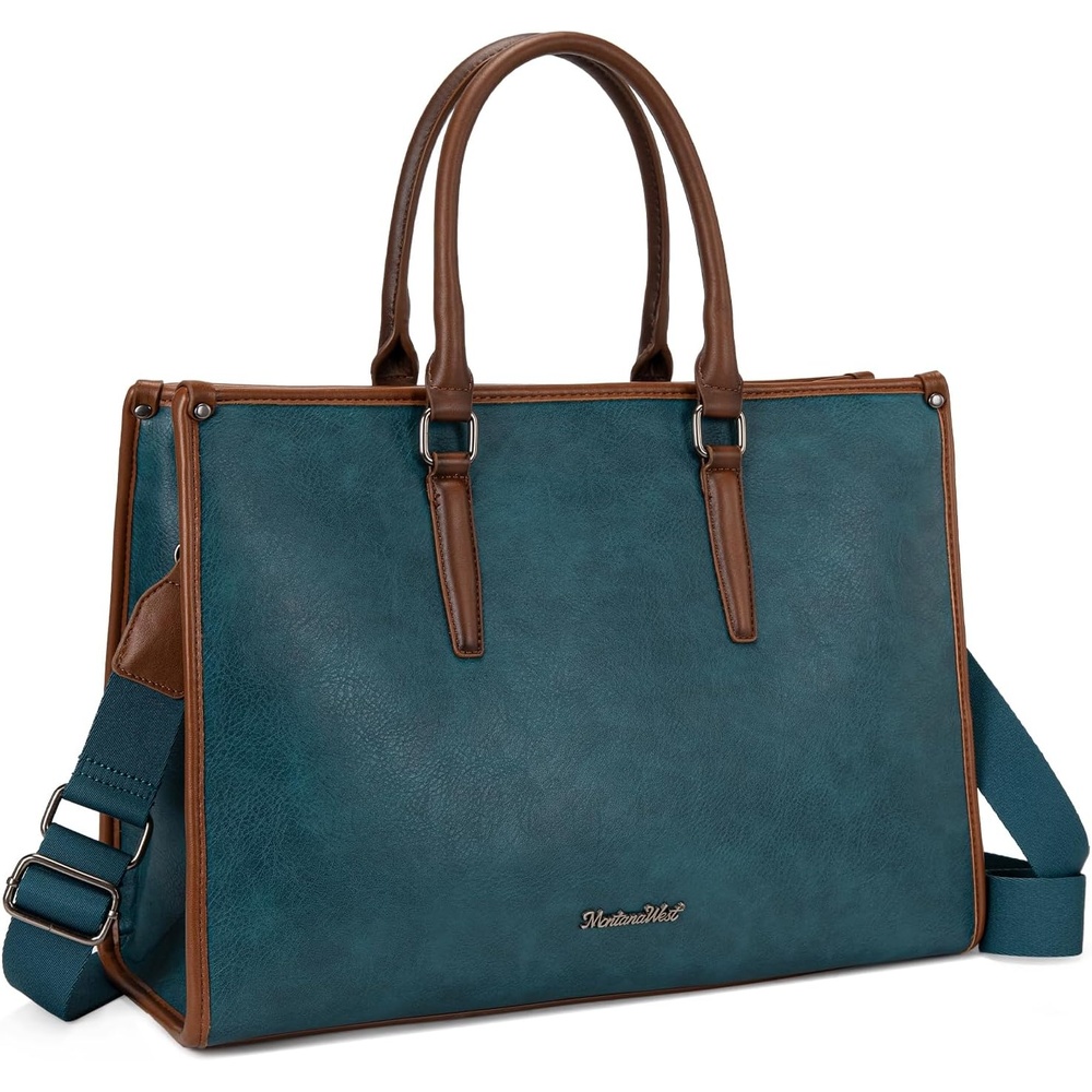 image:imageMontana West Laptop Tote Bag for Women 156 Inch Computer Bags Business Office Work Briefcase With Adjustable Shoulder StrapDark Blue