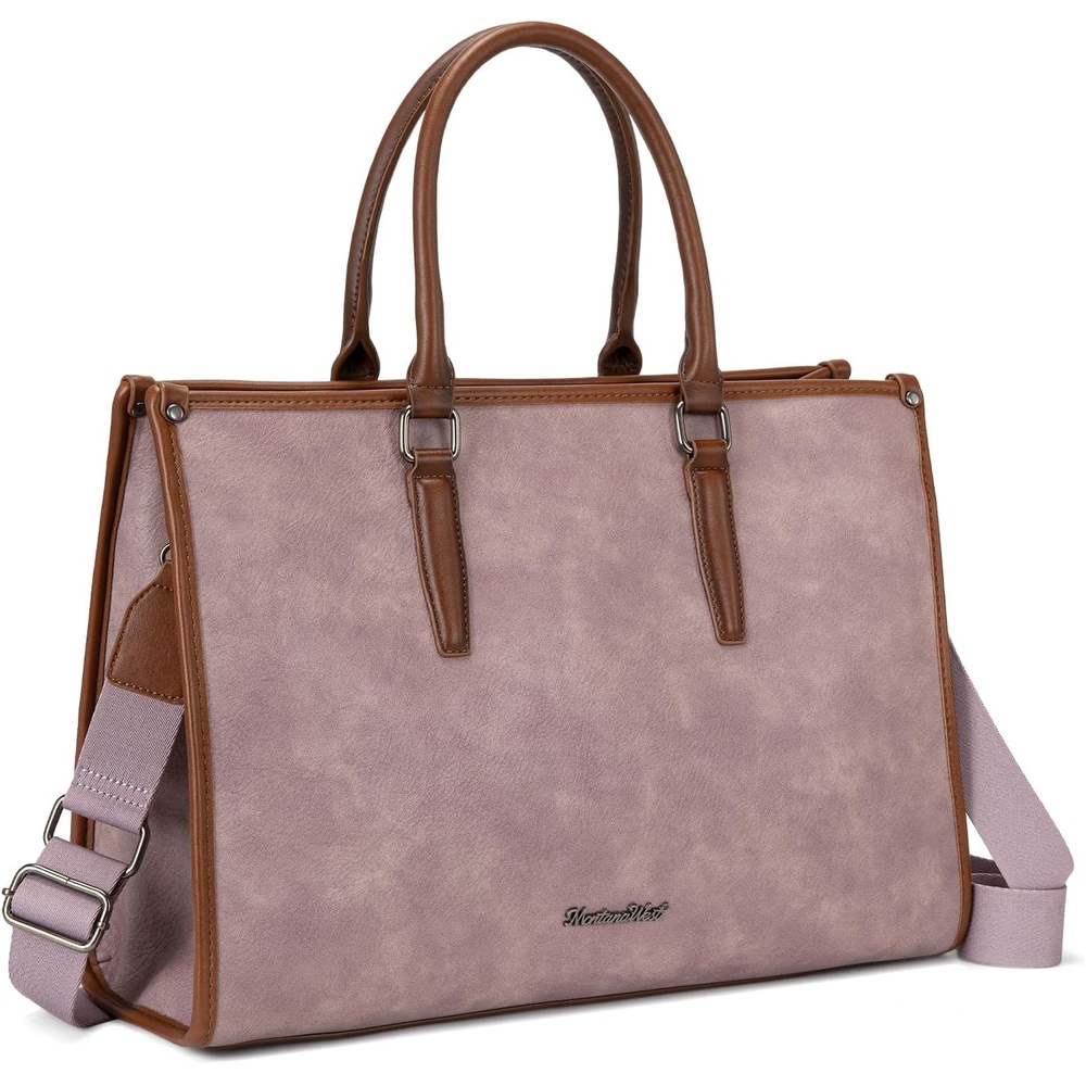 image:imageMontana West Laptop Tote Bag for Women 156 Inch Computer Bags Business Office Work Briefcase With Adjustable Shoulder StrapPink