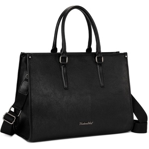 Montana West Laptop Tote Bag for Women 15.6 Inch Computer Bags Business Office Work Briefcase With Adjustable Shoulder Strap(A Black)