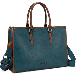 Montana West Laptop Tote Bag for Women 15.6 Inch Computer Bags Business Office Work Briefcase With Adjustable Shoulder Strap(Dark Blue)