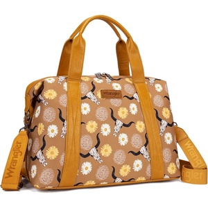 Wrangler Duffel Bag for Women Large Travel Weekender Bag Designer Tapestry Carry On Bags, Khaki(Canvas Cotton-Daisy)