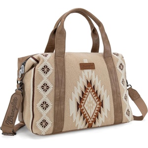Wrangler Duffel Bag for Women Large Travel Weekender Bag Designer Tapestry Carry On Bags, Khaki(Tapestry-Khaki)