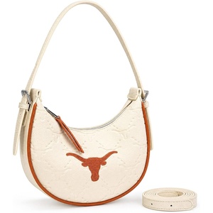 NCAA Crescent Shoulder Bag for Women, Half Moon Clutch Purses for Birthday/Graduation Gifts(Ut-beige)