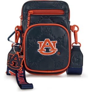 NCAA Team Crossbody Bag with Blocking Card Slots & Adjustable Strap, Women Leather Purse for Tailgate Gift(Au-navy)