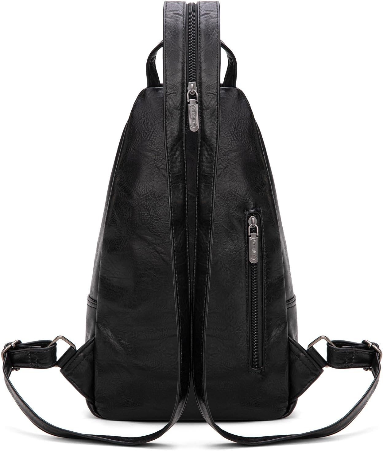 image:imageMontana West Wrangler Convertible Backpack for Women Vintage Shoulder Purses with Adjustable Sling Backpack StrapBlack