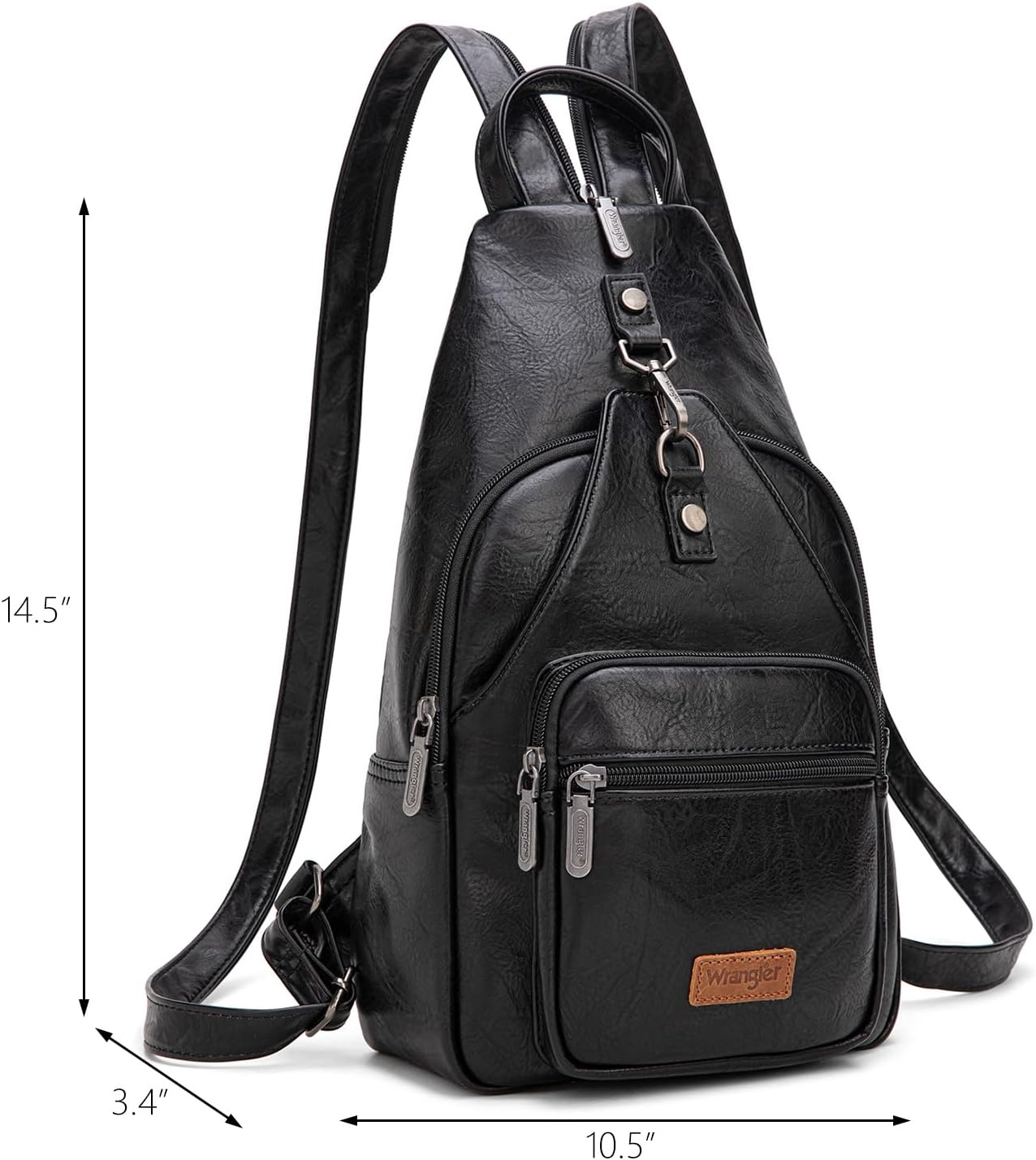 image:imageMontana West Wrangler Convertible Backpack for Women Vintage Shoulder Purses with Adjustable Sling Backpack StrapBlack