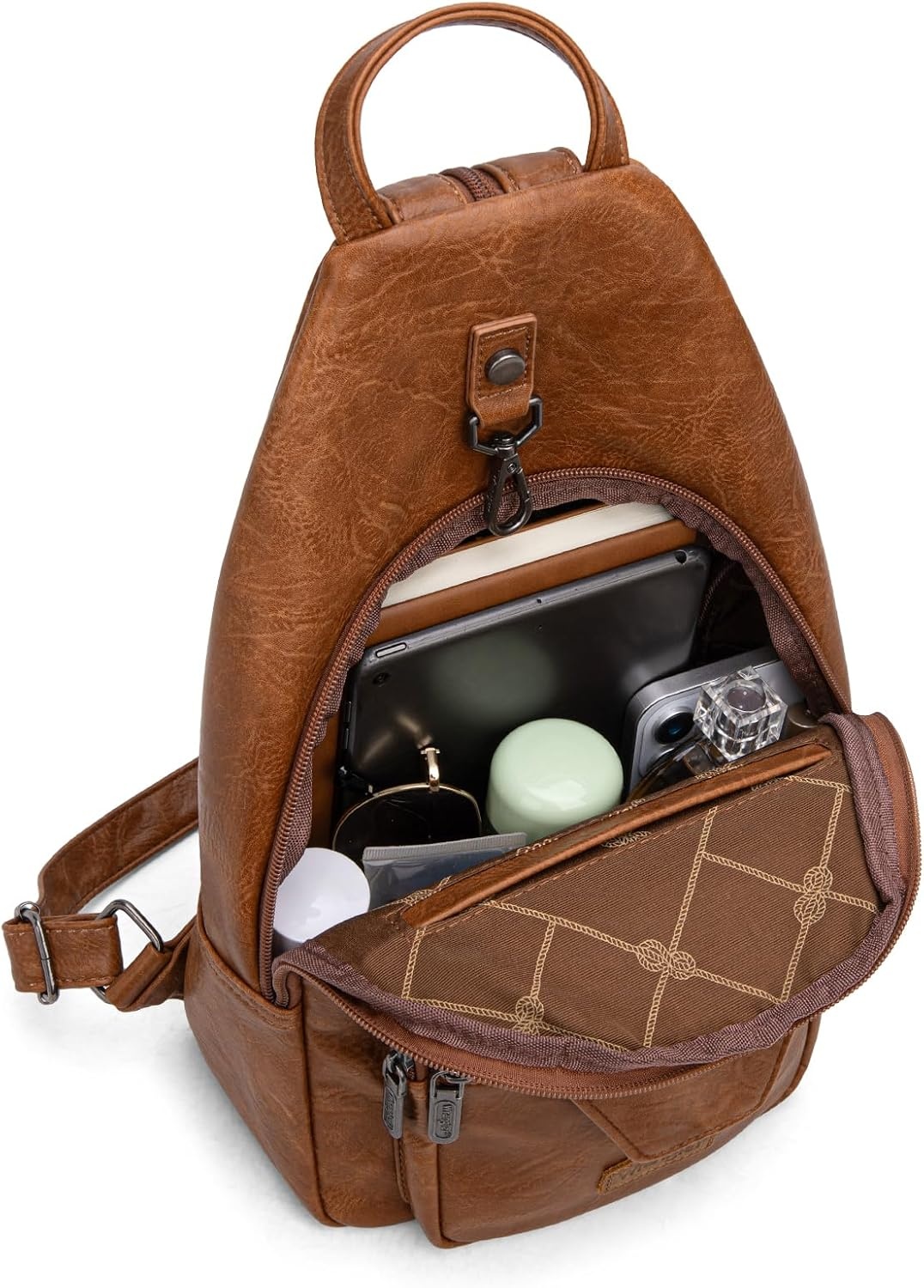 image:imageMontana West Wrangler Convertible Backpack for Women Vintage Shoulder Purses with Adjustable Sling Backpack StrapBrown