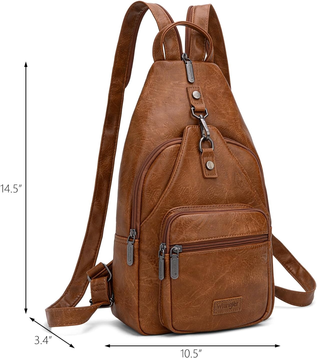 image:imageMontana West Wrangler Convertible Backpack for Women Vintage Shoulder Purses with Adjustable Sling Backpack StrapBrown