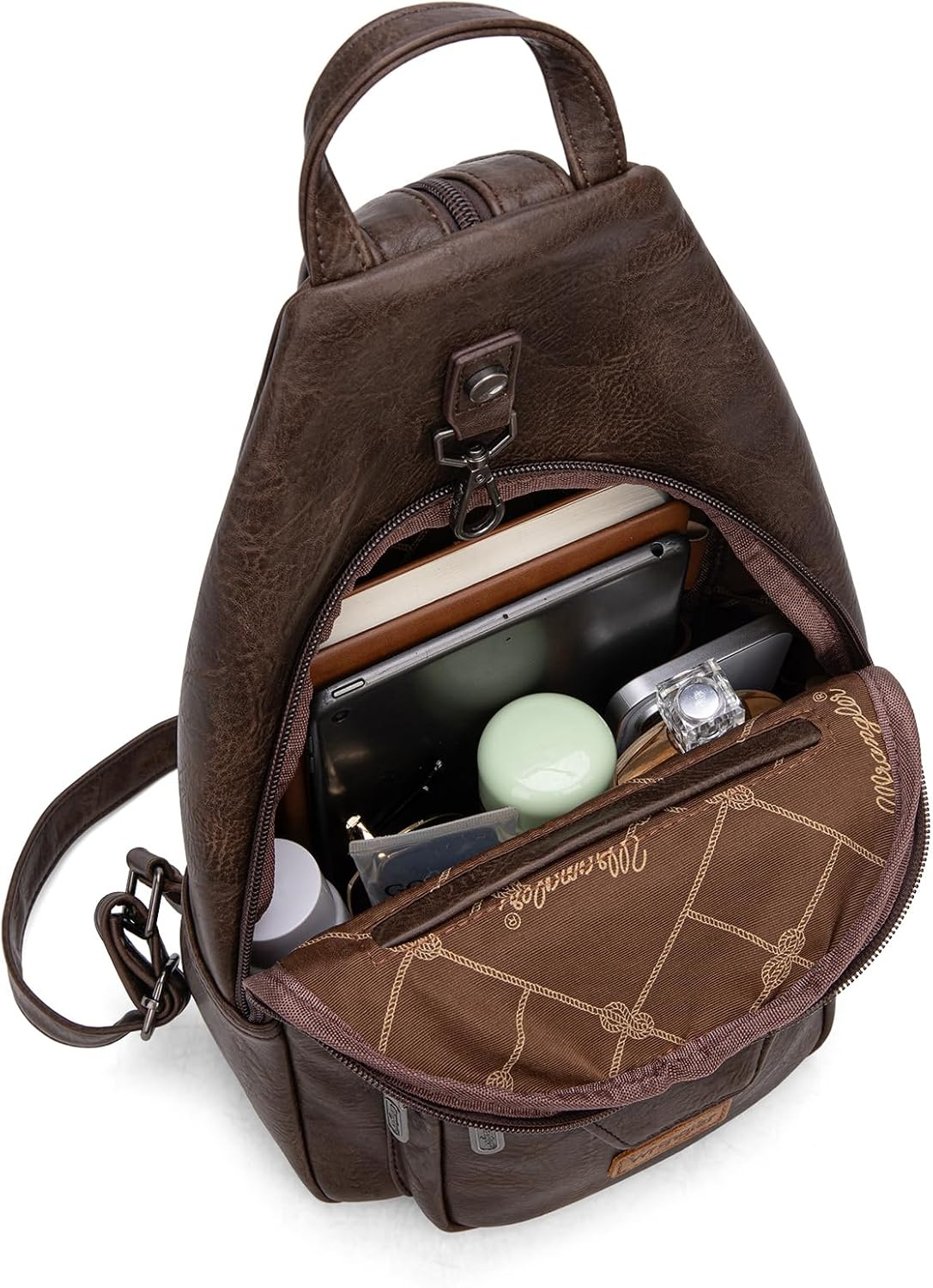 image:imageMontana West Wrangler Convertible Backpack for Women Vintage Shoulder Purses with Adjustable Sling Backpack StrapCoffee