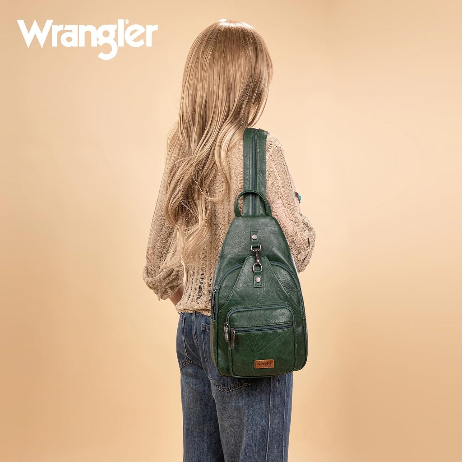 image:imageMontana West Wrangler Convertible Backpack for Women Vintage Shoulder Purses with Adjustable Sling Backpack StrapGreen