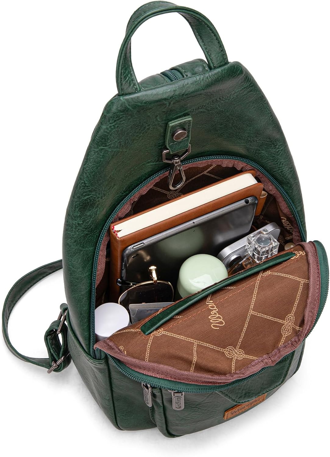image:imageMontana West Wrangler Convertible Backpack for Women Vintage Shoulder Purses with Adjustable Sling Backpack StrapGreen