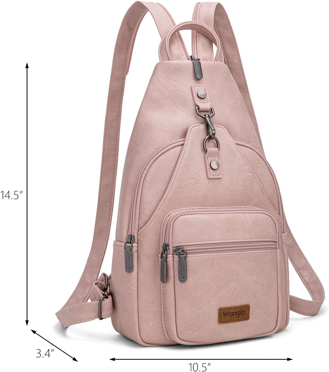 image:imageMontana West Wrangler Convertible Backpack for Women Vintage Shoulder Purses with Adjustable Sling Backpack StrapPink