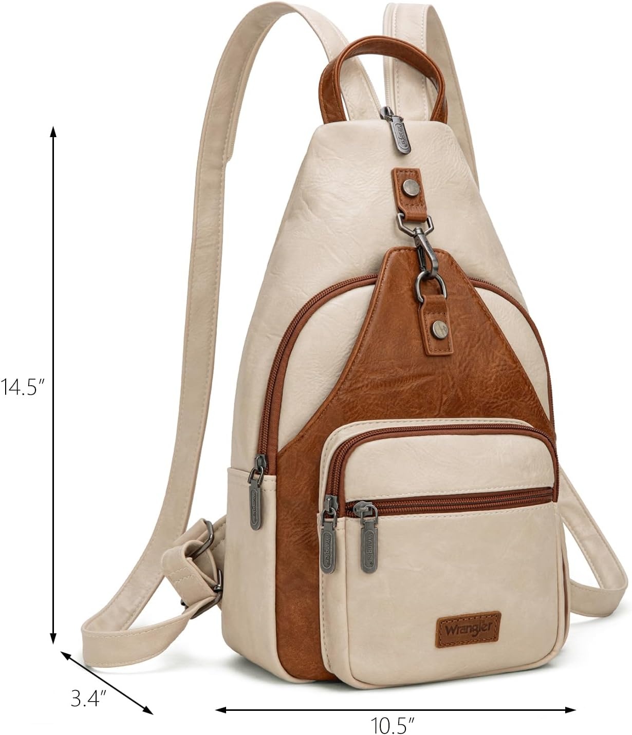 image:imageMontana West Wrangler Convertible Backpack for Women Vintage Shoulder Purses with Adjustable Sling Backpack StrapTanbrown