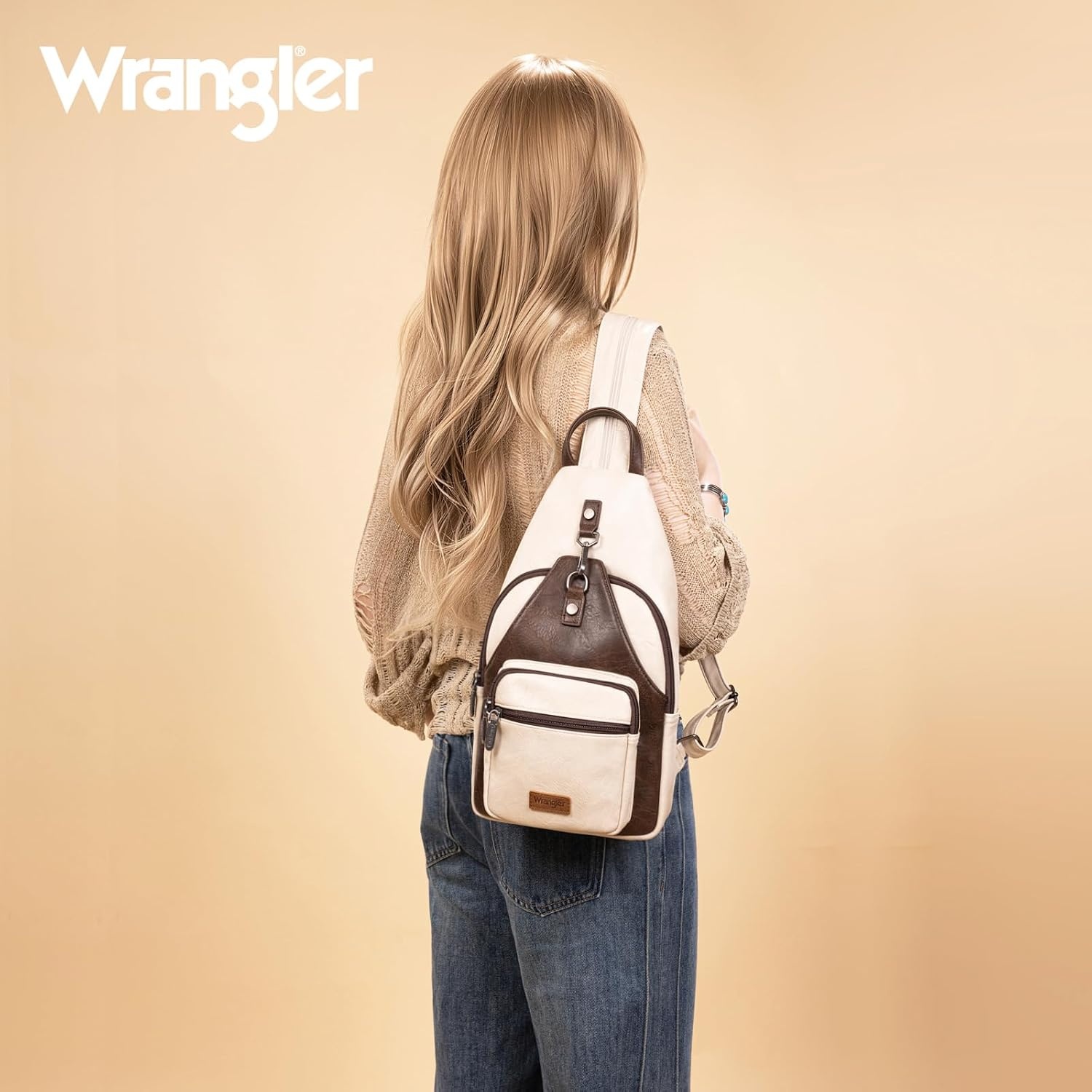 image:imageMontana West Wrangler Convertible Backpack for Women Vintage Shoulder Purses with Adjustable Sling Backpack StrapTancoffee