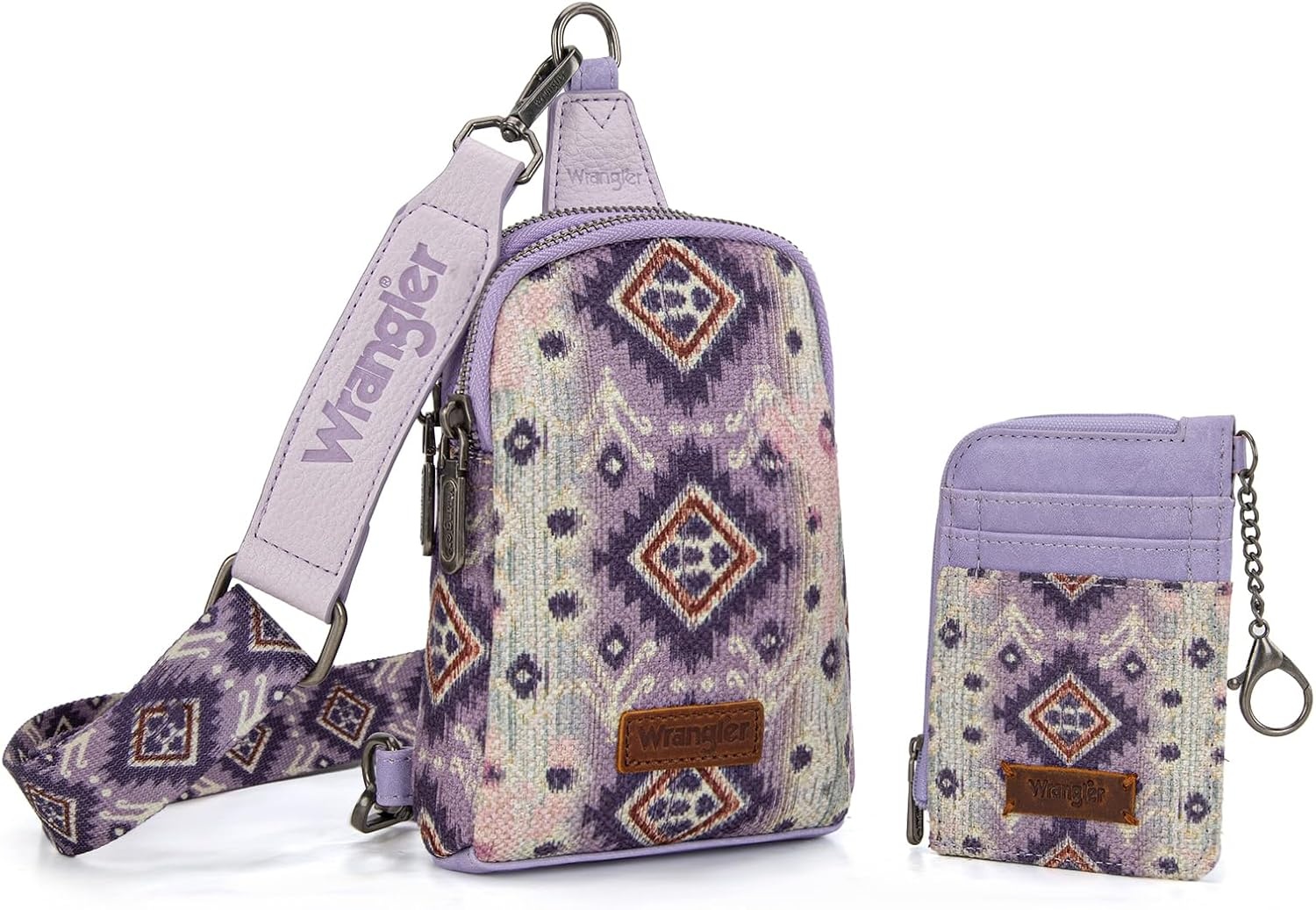 image:imageWrangler Aztec Crossbody Sling Bags for Women Wallet Set2101 Light Purple