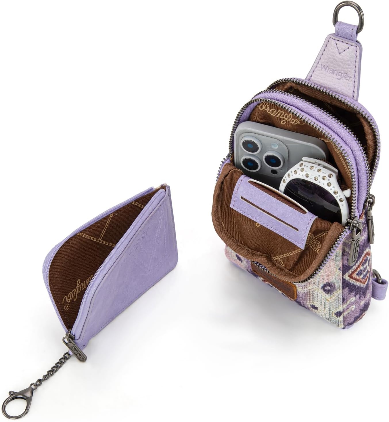 image:imageWrangler Aztec Crossbody Sling Bags for Women Wallet Set2101 Light Purple