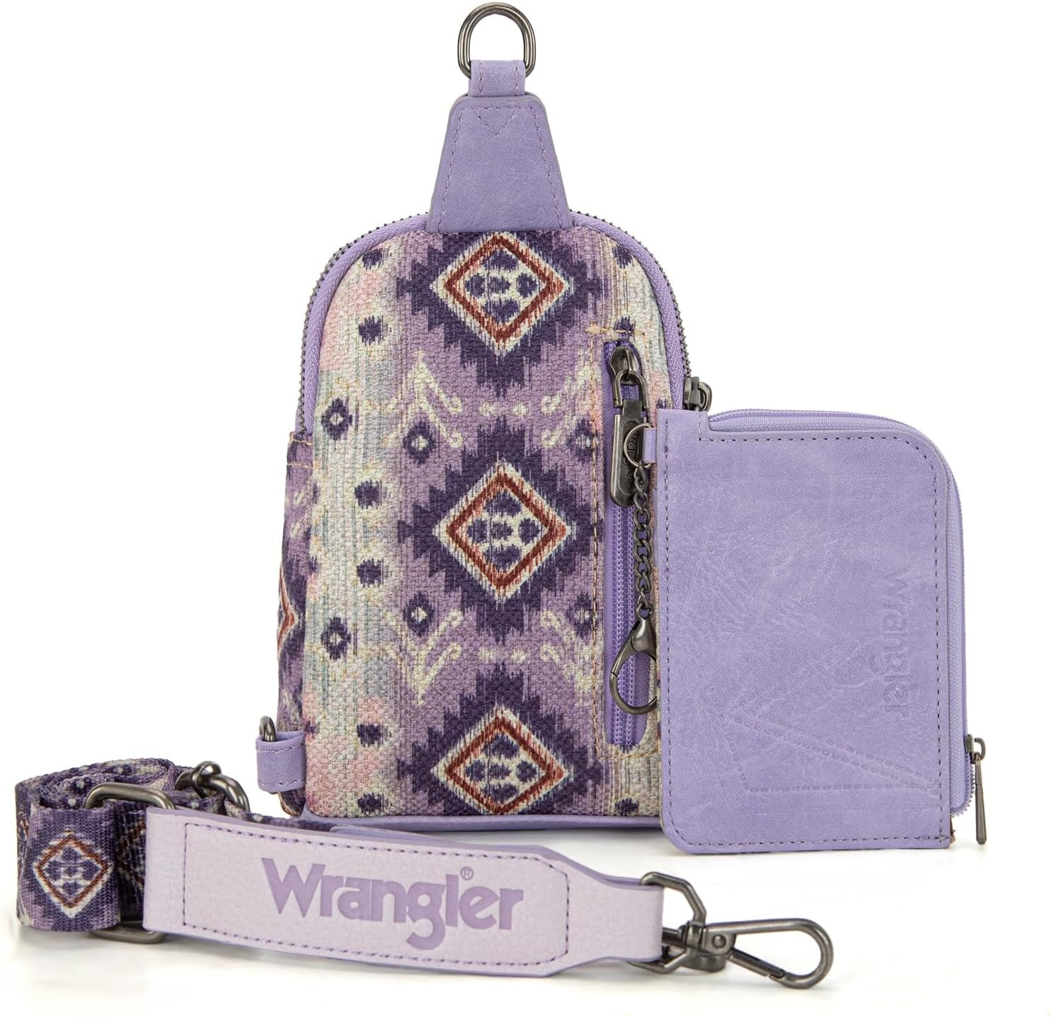 image:imageWrangler Aztec Crossbody Sling Bags for Women Wallet Set2101 Light Purple