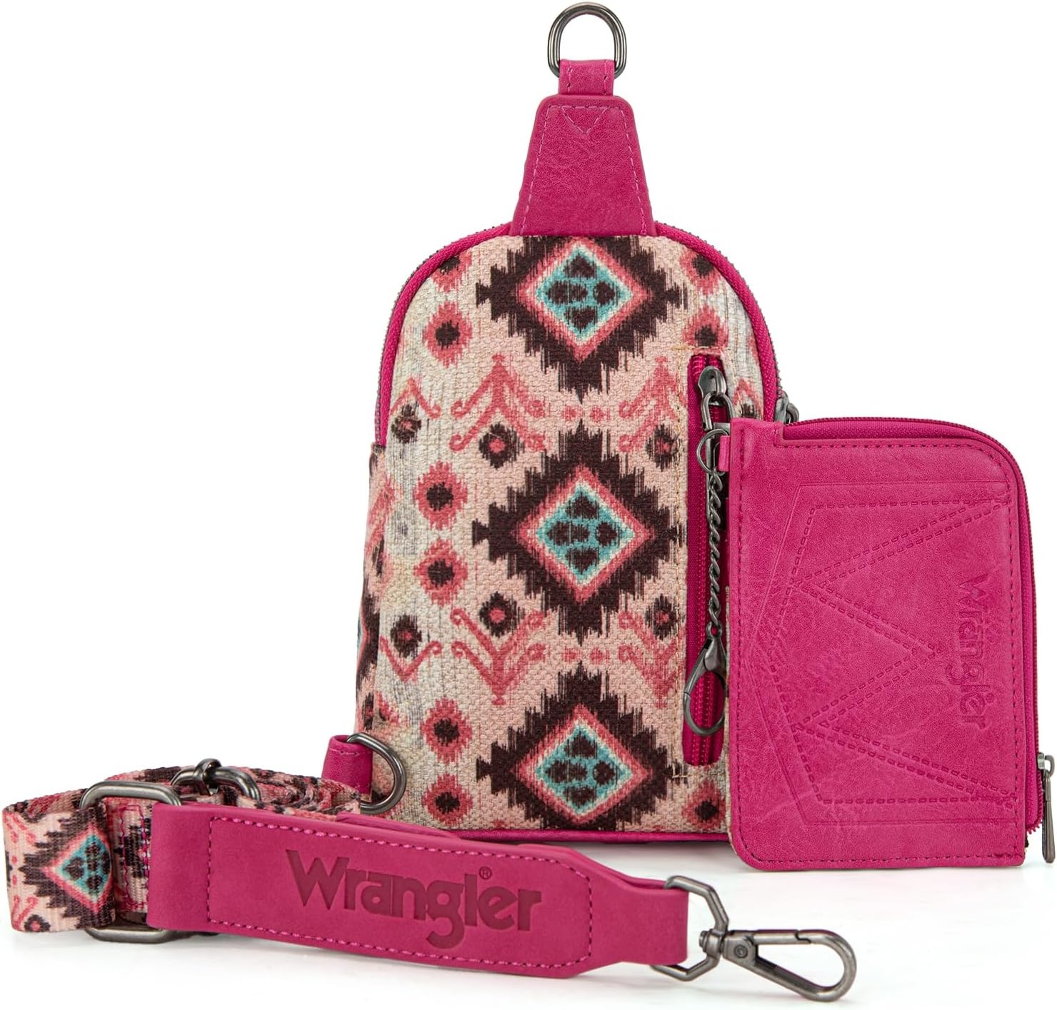 image:imageWrangler Aztec Crossbody Sling Bags for Women Wallet Set2101 Pink
