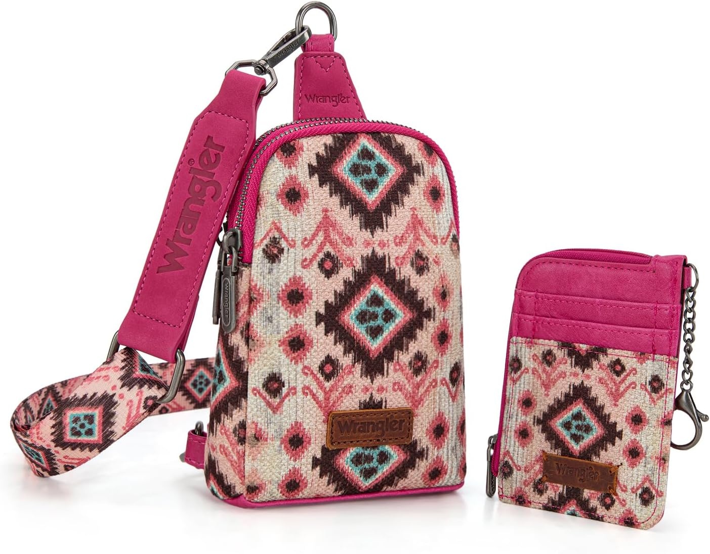 image:imageWrangler Aztec Crossbody Sling Bags for Women Wallet Set2101 Pink