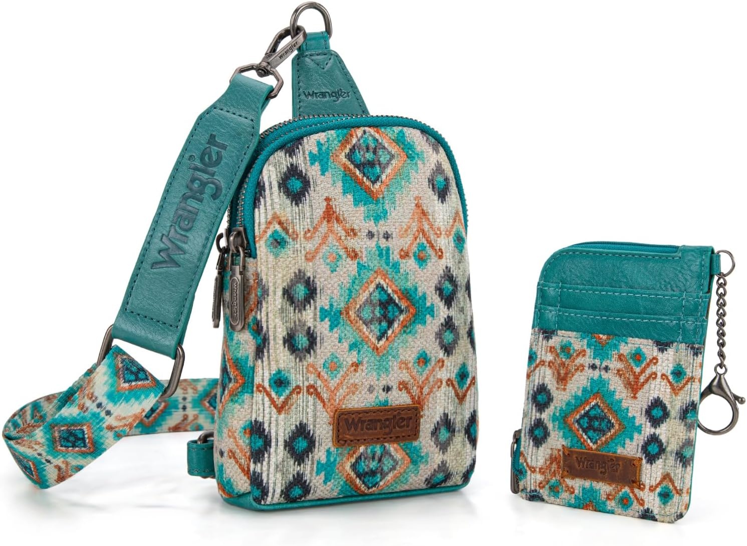 image:imageWrangler Aztec Crossbody Sling Bags for Women Wallet Set2101 Turquoise