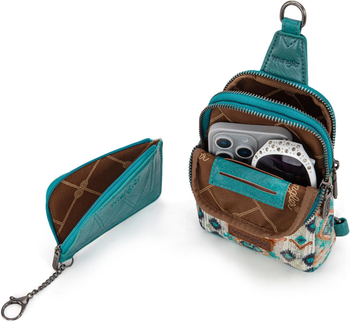 image:imageWrangler Aztec Crossbody Sling Bags for Women Wallet Set2101 Turquoise