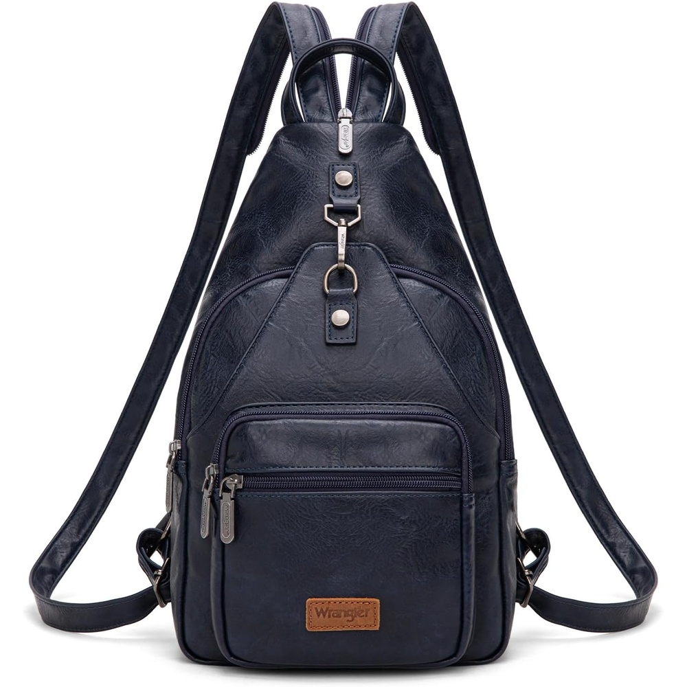 image:imageMontana West Wrangler Convertible Backpack for Women Vintage Shoulder Purses with Adjustable Sling Backpack StrapNavy