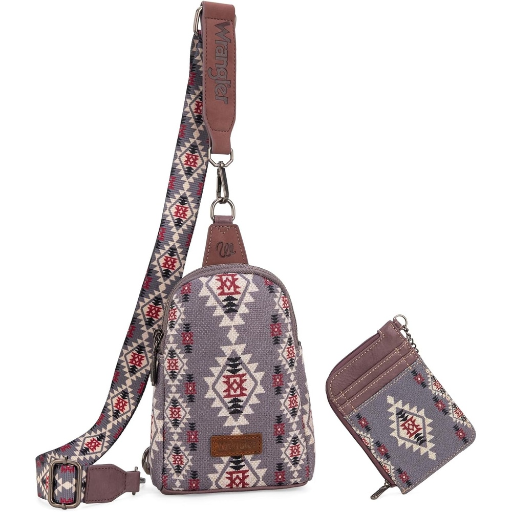 image:imageWrangler Aztec Crossbody Sling Bags for Women Wallet SetLight Violet