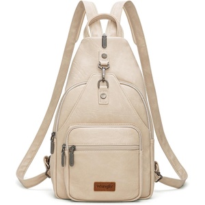 Montana West Wrangler Convertible Backpack for Women Vintage Shoulder Purses with Adjustable Sling Backpack Strap(Beige)