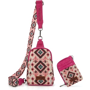 Wrangler Aztec Crossbody Sling Bags for Women Wallet Set(2101 Pink)