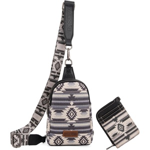 Wrangler Aztec Crossbody Sling Bags for Women Wallet Set(Black)