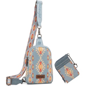 Wrangler Aztec Crossbody Sling Bags for Women Wallet Set(Jean)